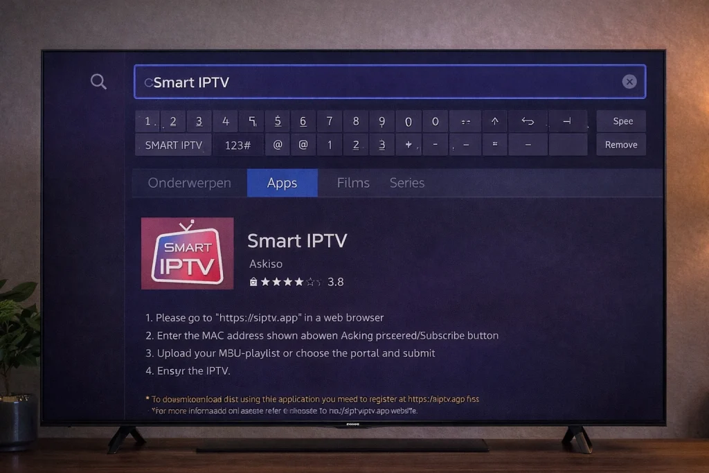 smart iptv installeren samsung smart hub zoeken app store