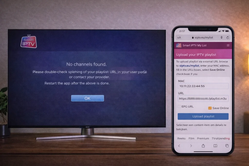 smart iptv werkt niet kanalen laden oplossing mac adres save online